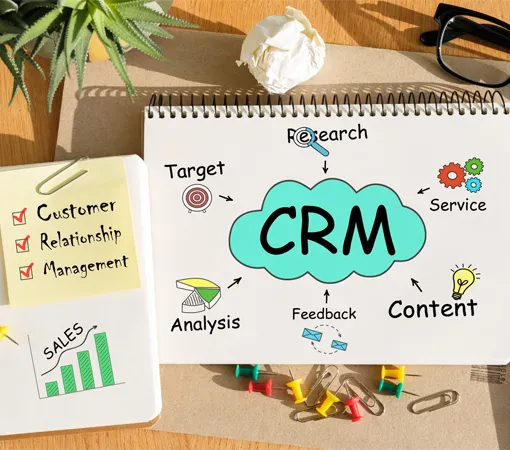 Team reviewing a CRM dashboard