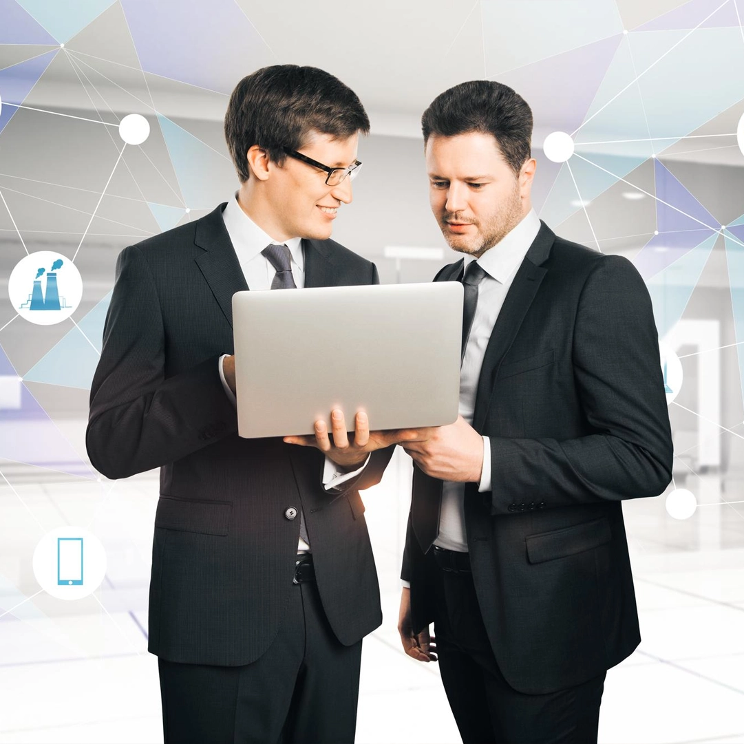 Executive reviewing business strategy in a modern office